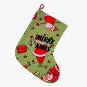 Happy Xmas Santa Grote Kerstsok (Voorkant (Hangend))