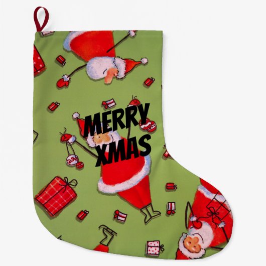 Happy Xmas Santa Grote Kerstsok (Voorkant)