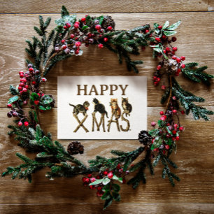 Happy Xmas Schattige Cat Kitten Christmas Feestdagenkaart