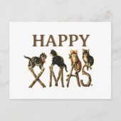  Happy Xmas Schattige Cat Kitten Christmas Feestdagenkaart (Voorkant)