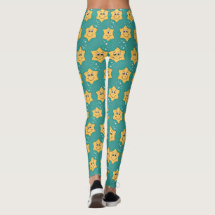 Happy Xmas ster smiley gezicht retro cartoon Leggings