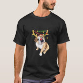 Happy Xmas tee Bulldogs with Antlers ugly Christma T-shirt (Voorkant)