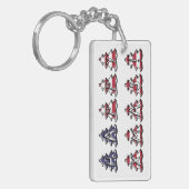Happy Xmas USA Patriottische Kerstbomen Sleutelhanger (Voorkant Links)