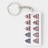 Happy Xmas USA Patriottische Kerstbomen Sleutelhanger (Voorkant)