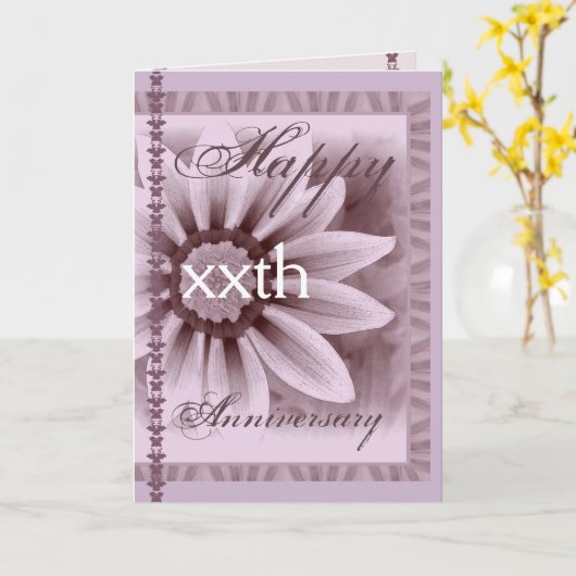 Happy xxth Year Jubileum LAVENDEL Flower Kaart (Gele Bloem)