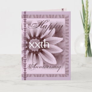 Happy xxth Year Jubileum LAVENDEL Flower Kaart