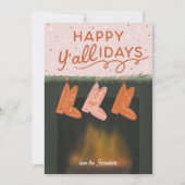 Happy Y'all-idays Cowboy Christmas Kaart (Voorkant)