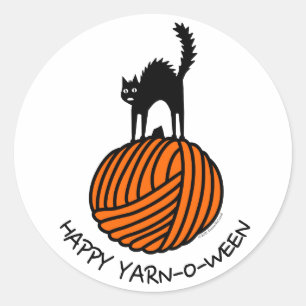 Happy Yarn-O-Ween! Ronde Sticker