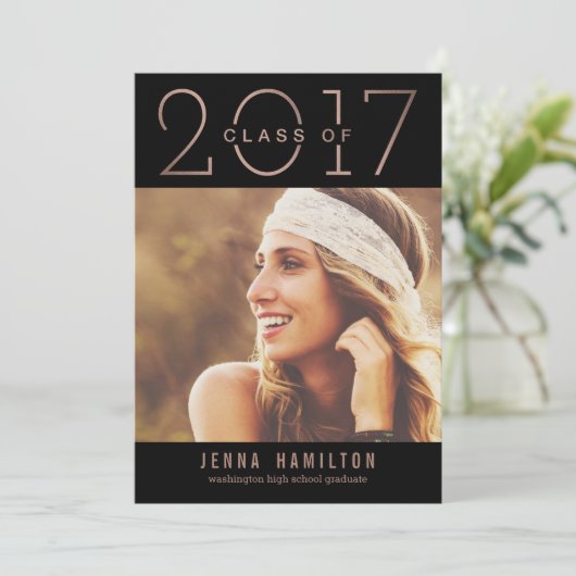 Happy Year EDITABLE COLOR Afstuderen Aankondiging (Staand voorkant)