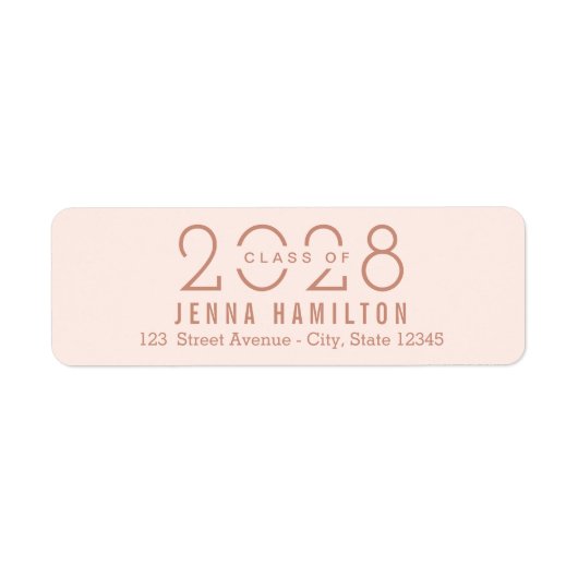 Happy Year EDITABLE COLOR Afstuderen Address Label (Voorkant)
