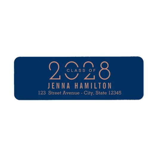 Happy Year EDITABLE COLOR Afstuderen Address Label (Voorkant)