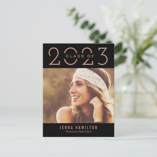 Happy Year EDITABLE COLOR Afstuderen Briefkaart (Staand voorkant)