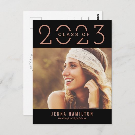 Happy Year EDITABLE COLOR Afstuderen Briefkaart (Voorkant / Achterkant)