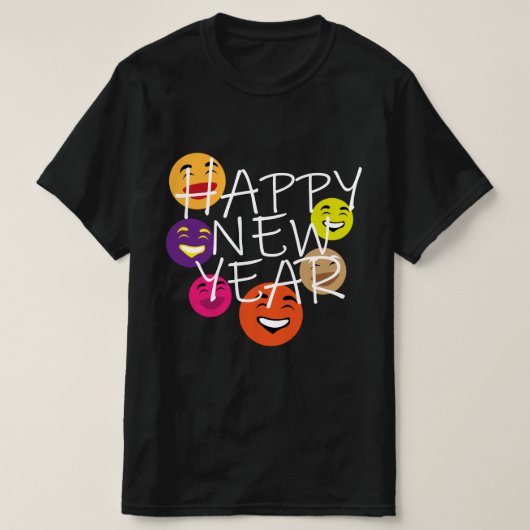 HAPPY YEAR EMOJI'S T-SHIRT (Design voorkant)