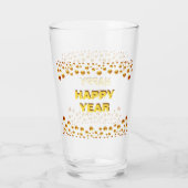 Happy Year en Golden Confetti Glas (Achterkant)