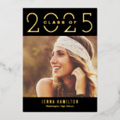 Happy Year Folie Afstuderen kondigt bewerkbare kle Folie Uitnodiging (Voorkant)