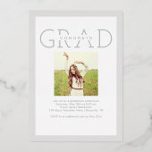 Happy Year Folie Afstuderen kondigt bewerkbare kle Folie Uitnodiging (Achterkant)