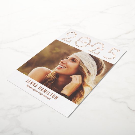 Happy Year Folie Afstuderen kondigt bewerkbare kle Folie Uitnodiging (Gedraaid)