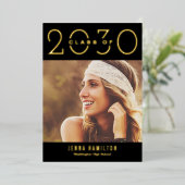 Happy Year Folie Afstuderen kondigt bewerkbare kle Uitnodiging (Staand Voorkant)