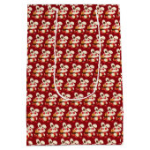 Happy Year of Rabbit en Dragon Red Gold Oriental Medium Cadeauzakje (Achterkant)
