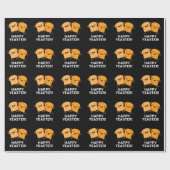 Happy Yeaster Grappig Brood Pun Donker BG Cadeaupapier (Vlak)