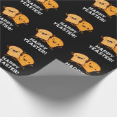 Happy Yeaster Grappig Brood Pun Donker BG Cadeaupapier (Hoek)