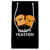 Happy Yeaster Grappig Brood Pun Donker BG Klein Cadeauzakje (Voorkant)