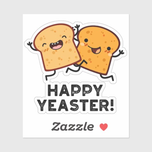 Happy Yeaster Grappige Brood Pun Sticker (Vel)