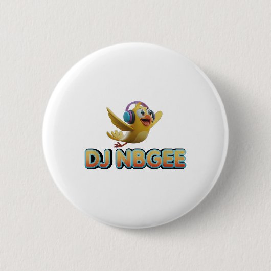 Happy Yellow Bird _1 Ronde Button 5,7 Cm (Voorkant)
