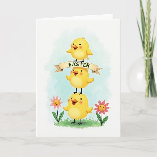 Happy Yellow Birds Celebration Card Kaart (Voorkant)