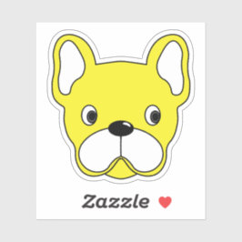 Happy Yellow Bulldog 3"x3" Vinyl Sticker