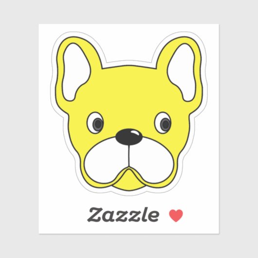 Happy Yellow Bulldog 3"x3" Vinyl Sticker (Vel)