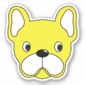 Happy Yellow Bulldog 3"x3" Vinyl Sticker (Voorkant)