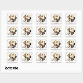 Happy Yellow Close Up Labrador Retriever Vierkante Sticker (Vel)