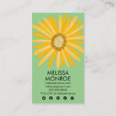 Happy Yellow Daisy Bestellen Dank u Sociale Iconen Visitekaartje (Achterkant)