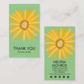 Happy Yellow Daisy Bestellen Dank u Sociale Iconen Visitekaartje (Voorkant / Achterkant)