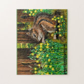 Happy Yellow Daisy Chipmunk Legpuzzel (Verticaal)