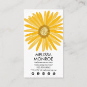 Happy Yellow Daisy illustreert sociale media-picto Visitekaartje (Achterkant)