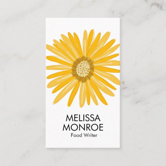 Happy Yellow Daisy illustreert sociale media-picto Visitekaartje (Voorkant)