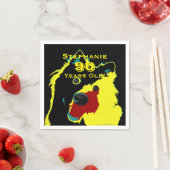 Happy Yellow Dog Paper servetten 90ste verjaardags (Insitu)