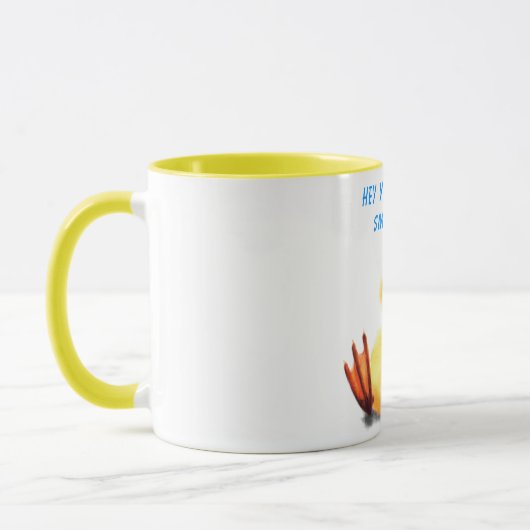 Happy Yellow Duck Funny Mug - Aangepaste tekst Mok (Links)