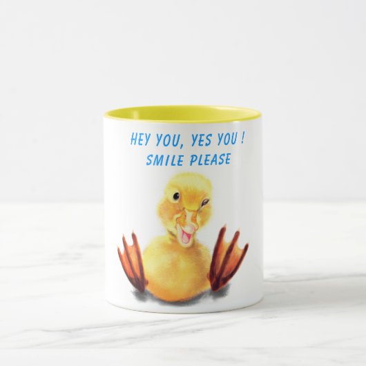 Happy Yellow Duck Funny Mug - Aangepaste tekst Mok (Midden)