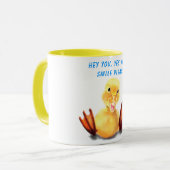 Happy Yellow Duck Funny Mug - Aangepaste tekst Mok (Voorkant links)