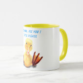 Happy Yellow Duck Funny Mug - Aangepaste tekst Mok (Voorkant rechts)