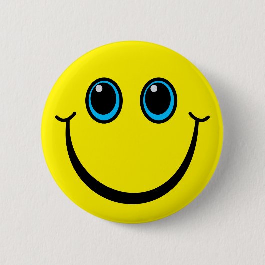 Happy Yellow Emoji Face Ronde Button 5,7 Cm (Voorkant)