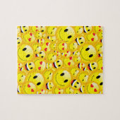 Happy Yellow Emoji glimlende gezichten omhoog Legpuzzel (Horizontaal)