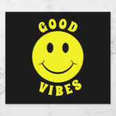 Happy Yellow Face Good Vibes Bier Etiket (Enkel label)