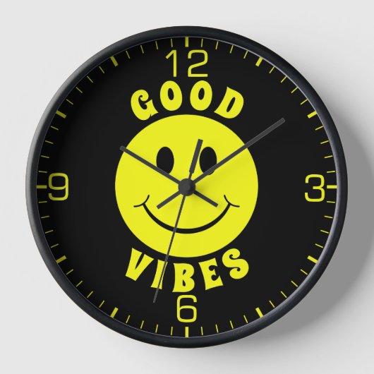 Happy Yellow Face Good Vibes Black (Voorkant)
