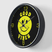 Happy Yellow Face Good Vibes Black (Hoek)