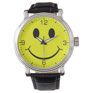 Happy Yellow Face Graphic Horloge